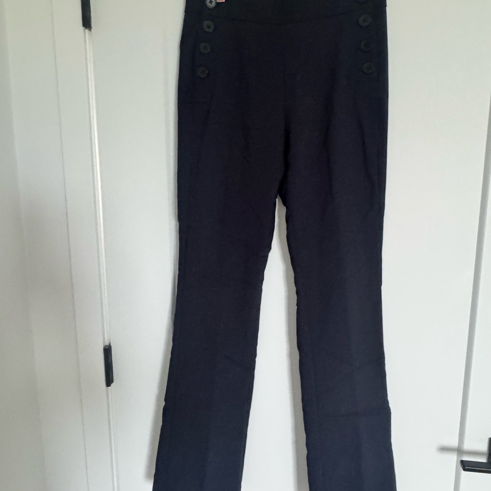 Dark navy express military High-Waisted Women's flare pants 4r